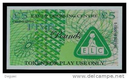 Test Note "ELC" Billet Scolaire, 5 Pds., Training, Orig. Size, RRR, UNC, Token, Play Money - Sonstige & Ohne Zuordnung