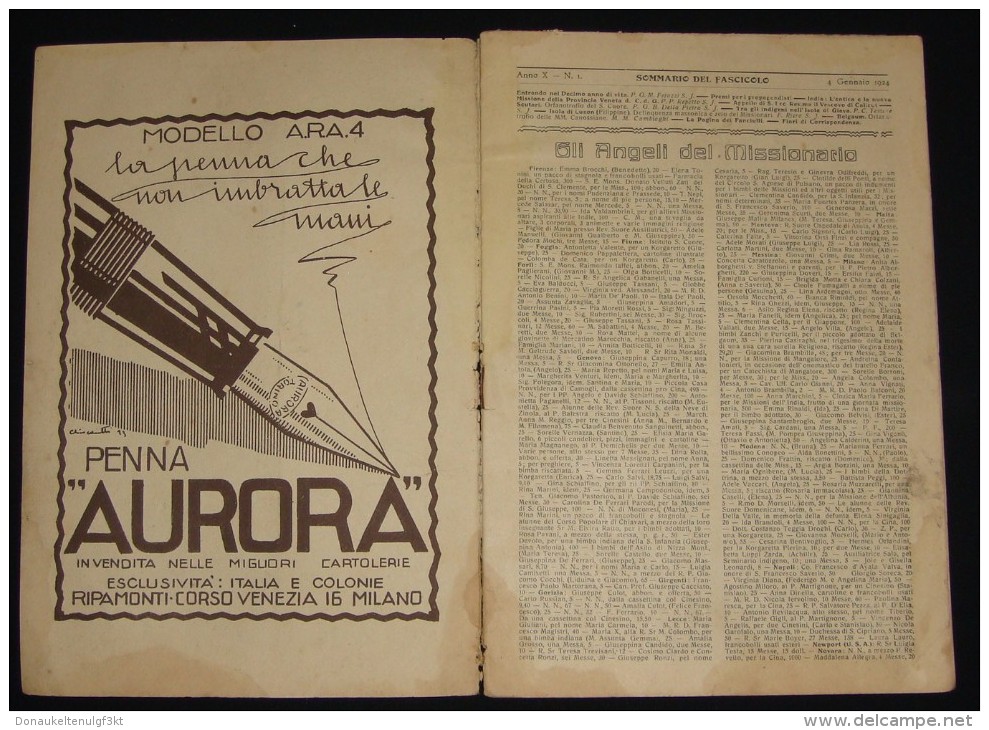 ITALIAN MAGAZINE *LE MISSIONI DELLA COMPANIA DI GESU* FOR COLONIES & ALBANIA FIRST EDITION 1924, VERY RARE - Italien