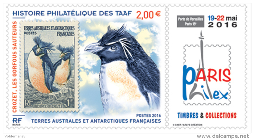 TAAF 2016 Mih. 933 Fauna. Rockhopper. Stamp On Stamp MNH ** - Ungebraucht