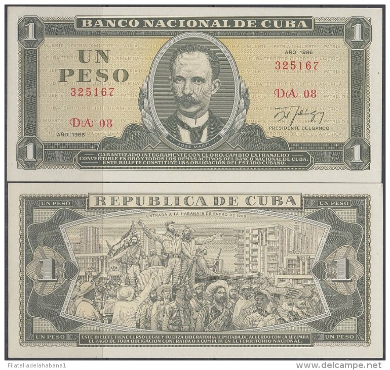 1986-BK-1 CUBA 1$ JOSE MARTI UNC 1986 PLANCHA - Cuba