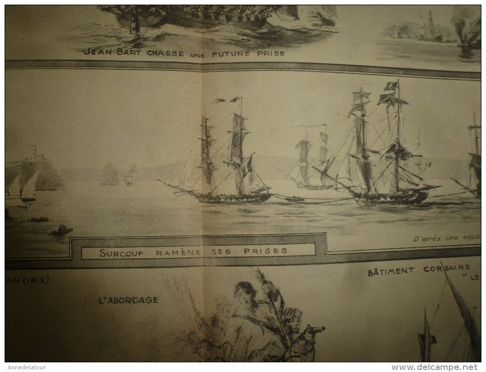 Guerre Navale Illustrée Par Albert Sébille  CORSAIRES (Surcouf,Jean Bart) Et FLIBUSTIERS (dim. Document = 50cm X 33cm - Bateaux