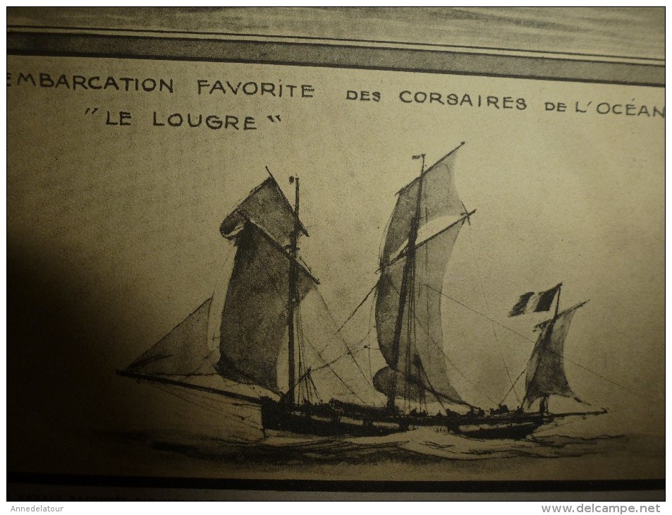 Guerre navale illustrée par Albert Sébille  CORSAIRES (Surcouf,Jean Bart) et FLIBUSTIERS (dim. document = 50cm x 33cm