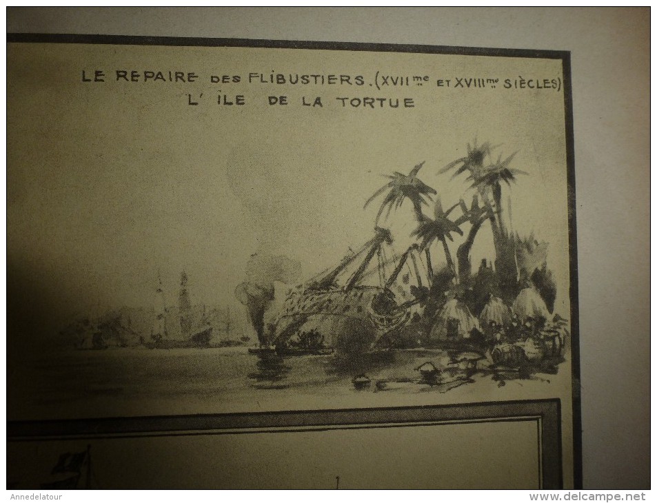 Guerre navale illustrée par Albert Sébille  CORSAIRES (Surcouf,Jean Bart) et FLIBUSTIERS (dim. document = 50cm x 33cm