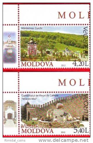 Moldova, 2 Stamps, Europe / Europa CEPT - Places To Visit, 2012 - 2012