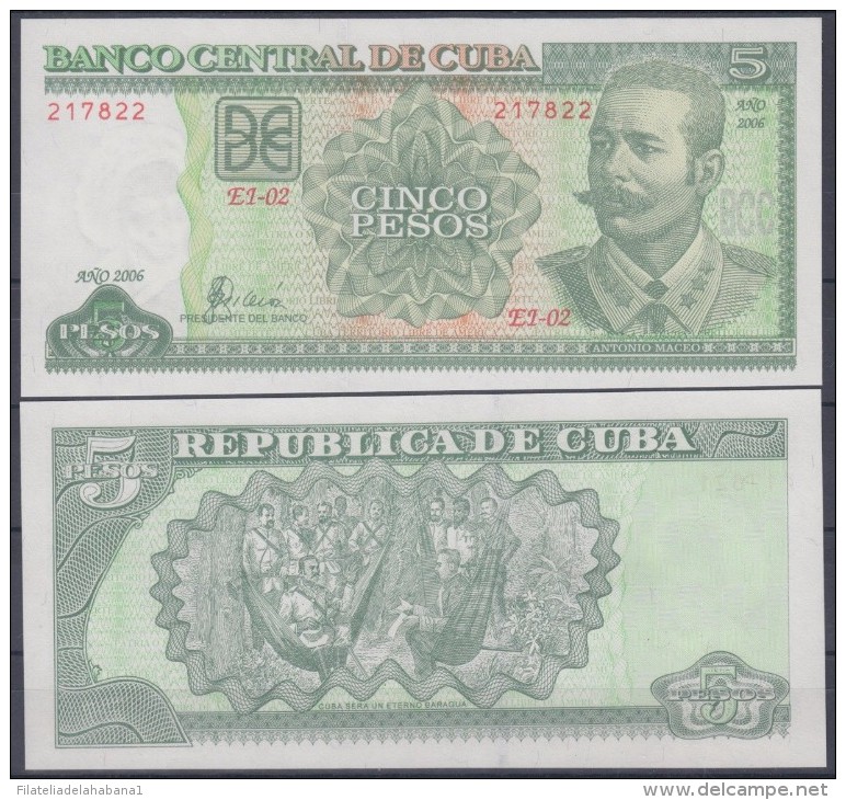 2006-BK-1 CUBA 5$ ANTONIO MACEO UNC - Cuba