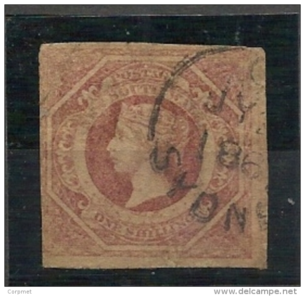 NEW SOUTH WALES - 1856/59 Yvert # 25 -  1s Rouge -  USED - Thin Spot - Usados