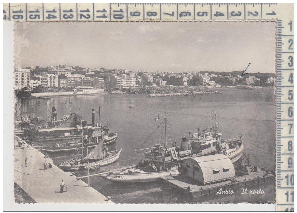 Anzio Roma Il Porto  Navi Barche Ships Piroscafi 1956 - Altri & Non Classificati