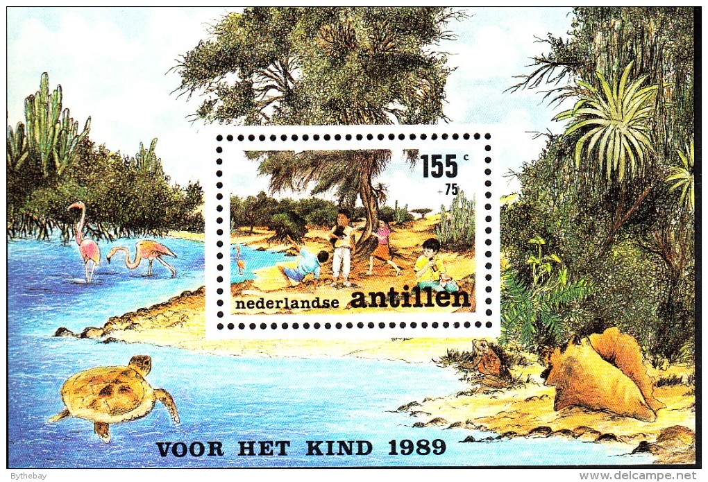 Netherlands Antilles MNH Scott #B270 Souvenir Sheet Children In Nature, Playing By Water - Curaçao, Antilles Neérlandaises, Aruba