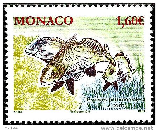 Monaco - 2016 - National Species - Fish - Brown Meagre - Mint Stamp - Ungebraucht