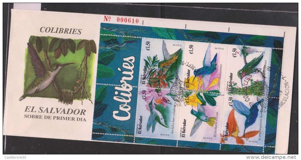 O) 1998EL SALVADOR, TROCHILINAE - NECTIVORO, HUMMING BIRD, POLLINATION ORNITHOPHILOUS, FDC XF - El Salvador