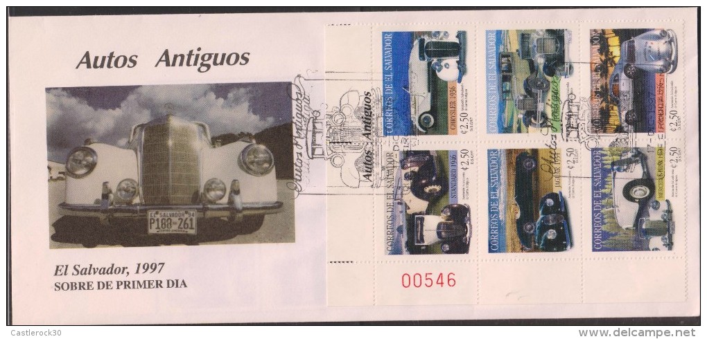 O) 1997 EL SALVADOR, OLD CARS  1936 TO 1956- ASSOCIATION SALVADOREÑA - El Salvador