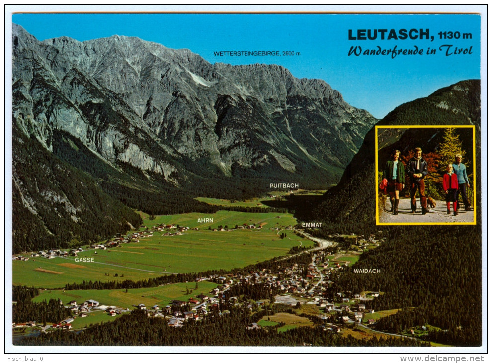 AK Tirol 6105 Leutasch Puitbach Emmat Ahrn Waidach Gasse Ahrn Wettersteingebirge Luftbild Luftfoto Im Leutaschtal I - Leutasch