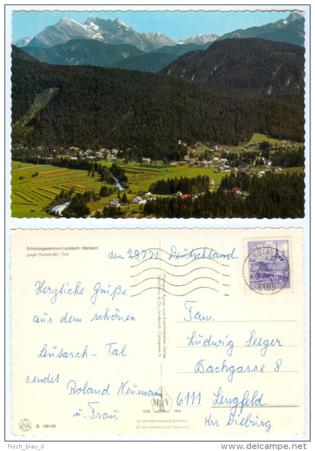 AK Tirol 6105 Leutasch-Weidach Im Leutaschtal 1968 Karwendel Luftbild Luftfoto Leutaschtal 1971 Lengfeld Österreich - Leutasch