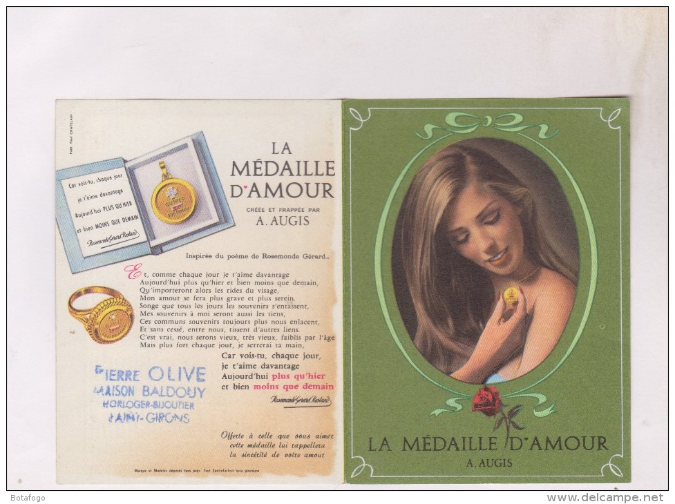 PETIT CALENDRIER EN  2 VOLETS  1968, (la Medaille D Amour) - Petit Format : 1961-70