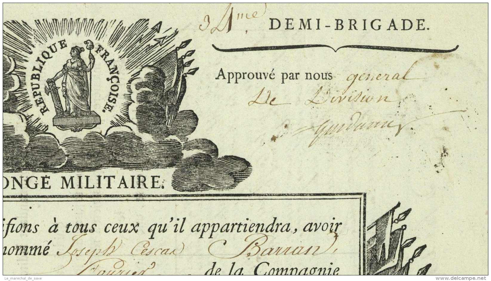 ARMEE D'ITALIE - Desenzano Del Garda 1801 - 34e DB - Generaux GARDANNE, SOLIGNAC, FELIX Et Colonel MAZAS - Documents Historiques
