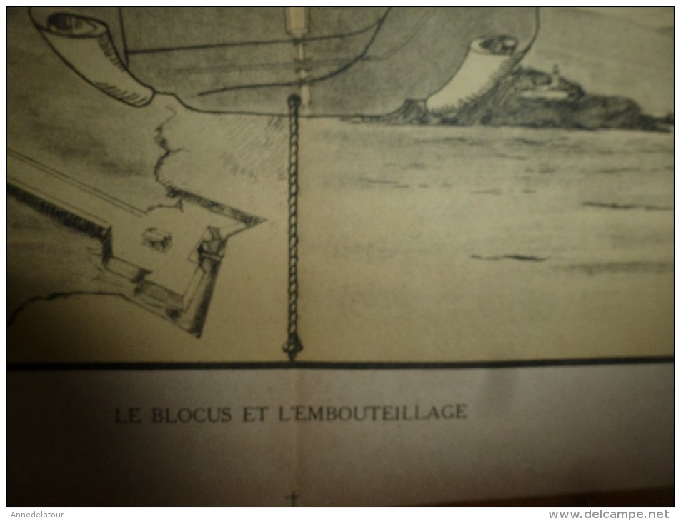 Guerre Navale Grav. Albert Sébille LE BLOCUS ET L'EMBOUTEILLAGE à Zeebruge,La Rochelle,etc (dim. Document = 50cm X 33cm - Boten