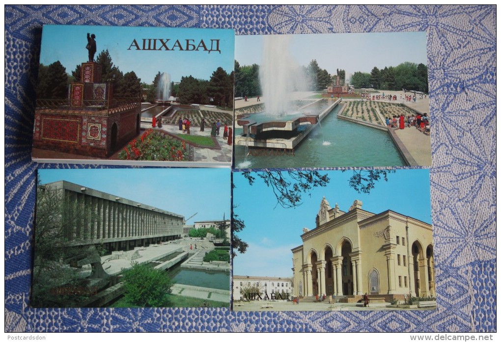 Russian Asia. Ashgabat / Ashkhabad. Big Lot - High Quality - Full 18 Postcards Set - 1980s - Turkménistan