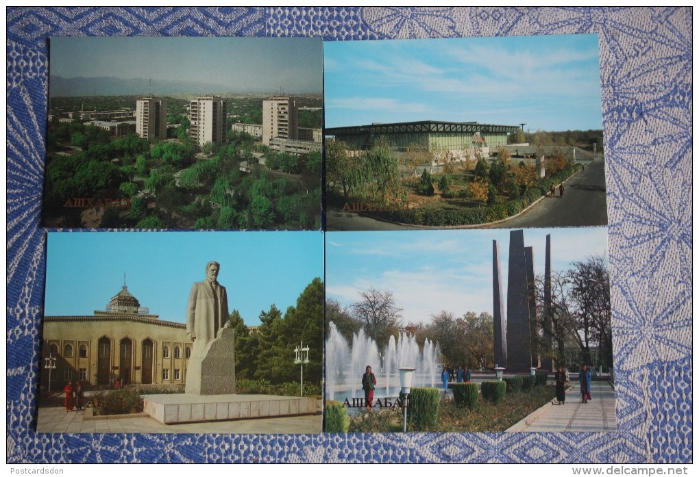 Russian Asia. Ashgabat / Ashkhabad. Big Lot - High Quality - Full 18 Postcards Set - 1980s - Turkménistan