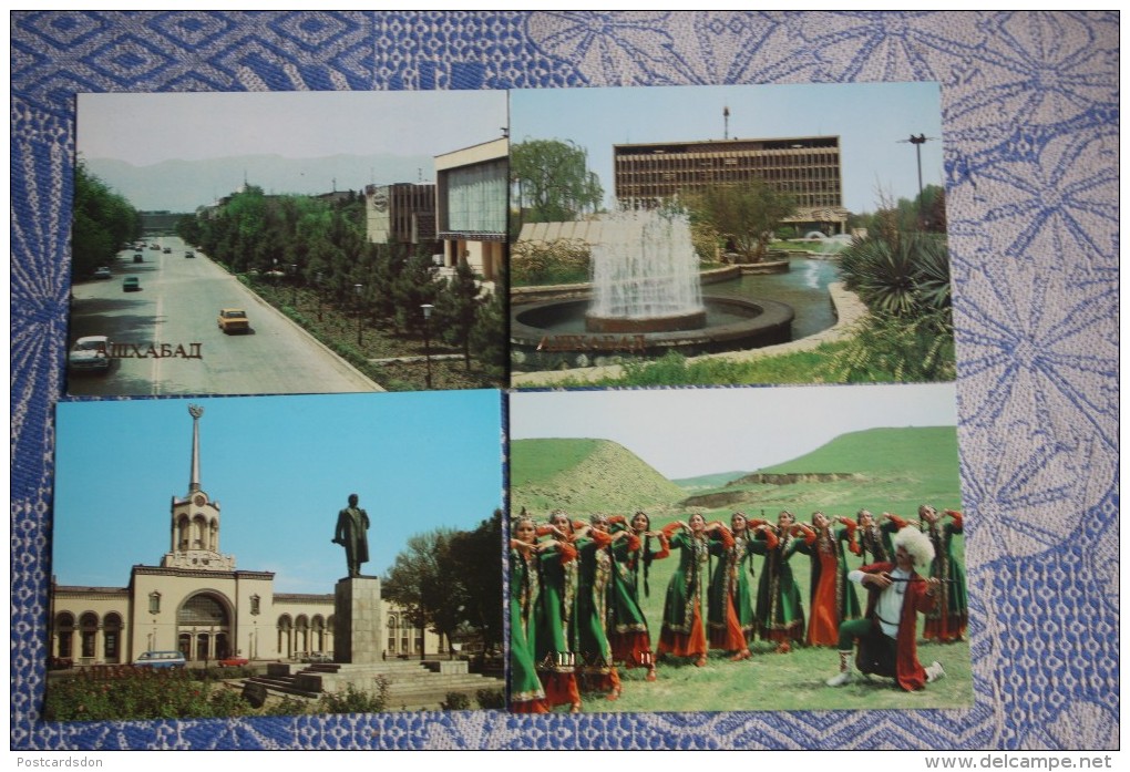 Russian Asia. Ashgabat / Ashkhabad. Big Lot - High Quality - Full 18 Postcards Set - 1980s - Turkmenistan