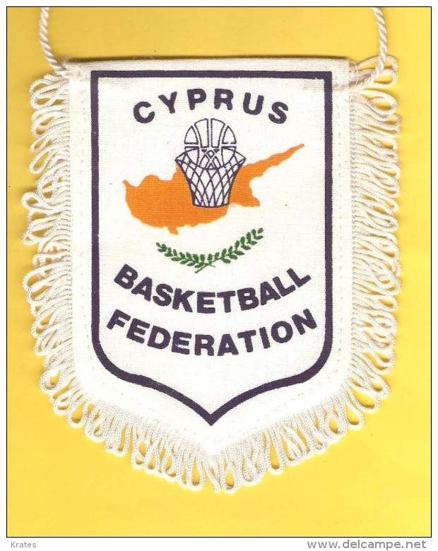 Old Sport Flag, Basketball, Wimpel, Pennant - Cyprus Basketball Federation - Apparel, Souvenirs & Other