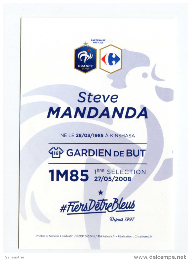 Carte Joueur De L'&#279;quipe De France De Football "Steve Mandanda" Avec Autographes (imprimés ) French Soccer - Autógrafos