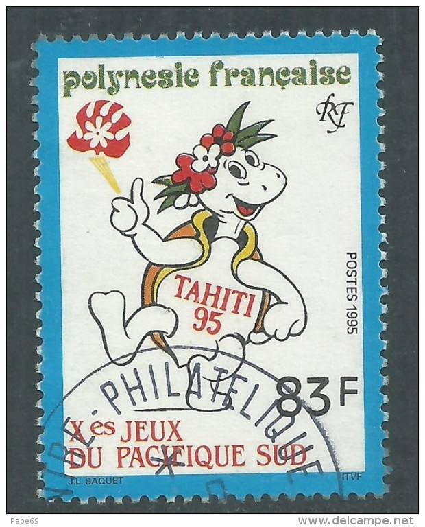 Polynésie N° 488 O  "Tahiti 95", 10ème Jeux Du Pacifique Sud,  Oblitération Moyenne Sinon TB - Oblitérés