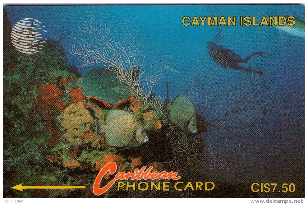 CAYMAN ISLANDS. Diver In Reef (White New Logo). 1992. 53526 Ex. 5CCI. (914) - Iles Cayman