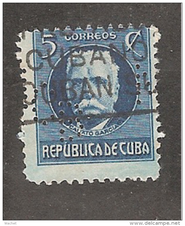 Perforadas/perfin/perfore/lochung Republica De Cuba 1917 5 Centavos Scott 268 Edifil 208 NCB National City Bank - Gebruikt