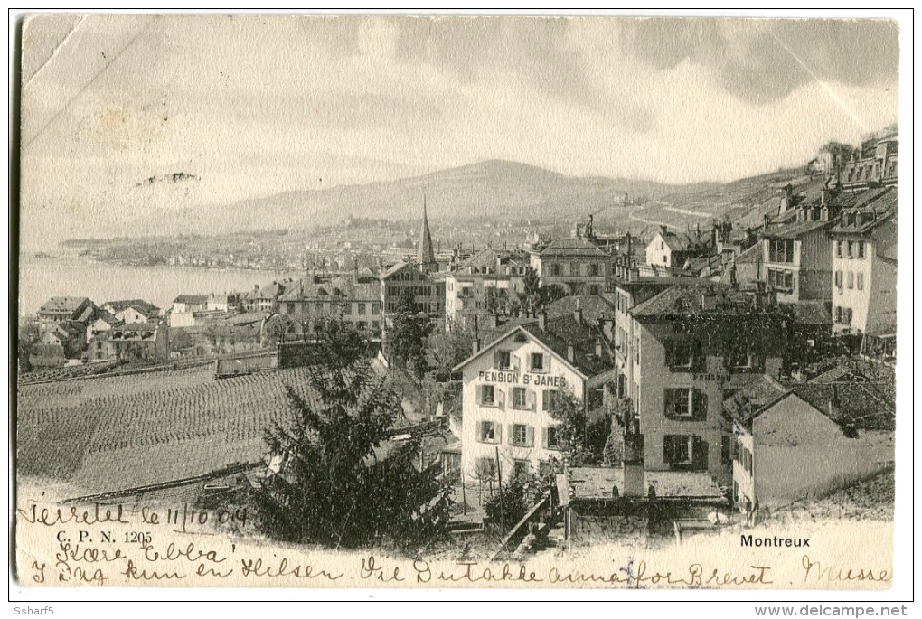 Montreux Panorama C.P.N 1205 1904 - Montreux