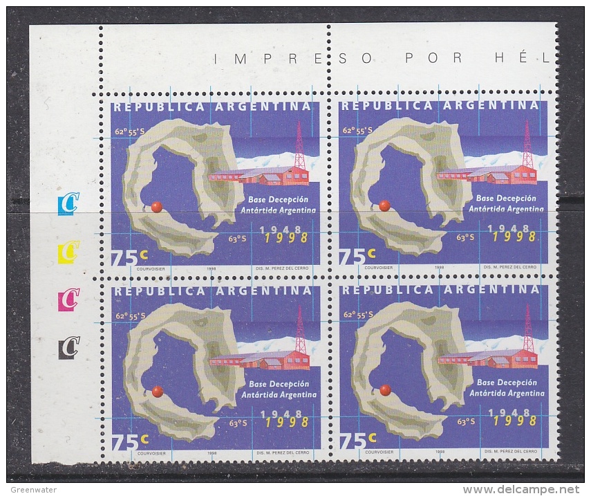 Argentina 1998 Antarctica / Base Decepcion 1v Bl Of 4  Corner / Trafic Lights ** Mnh (30286B) - Nuevos