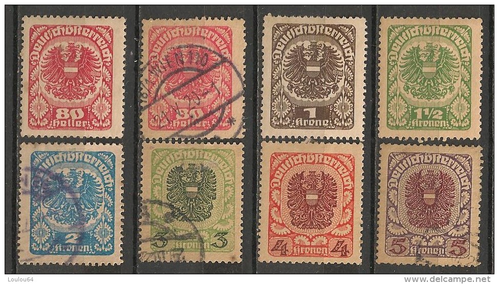 Timbres - Autriche - Taxe -  1919-1921 - Lot De 8 Timbres  - - Oblitérés