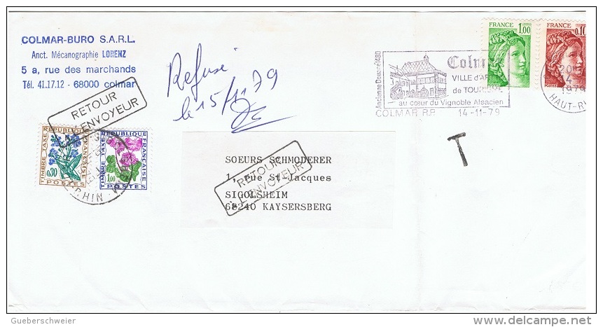 FLORA-L189 - FRANCE Lettre Commerciale Taxée Fleurs Diverses 1979 - Autres & Non Classés