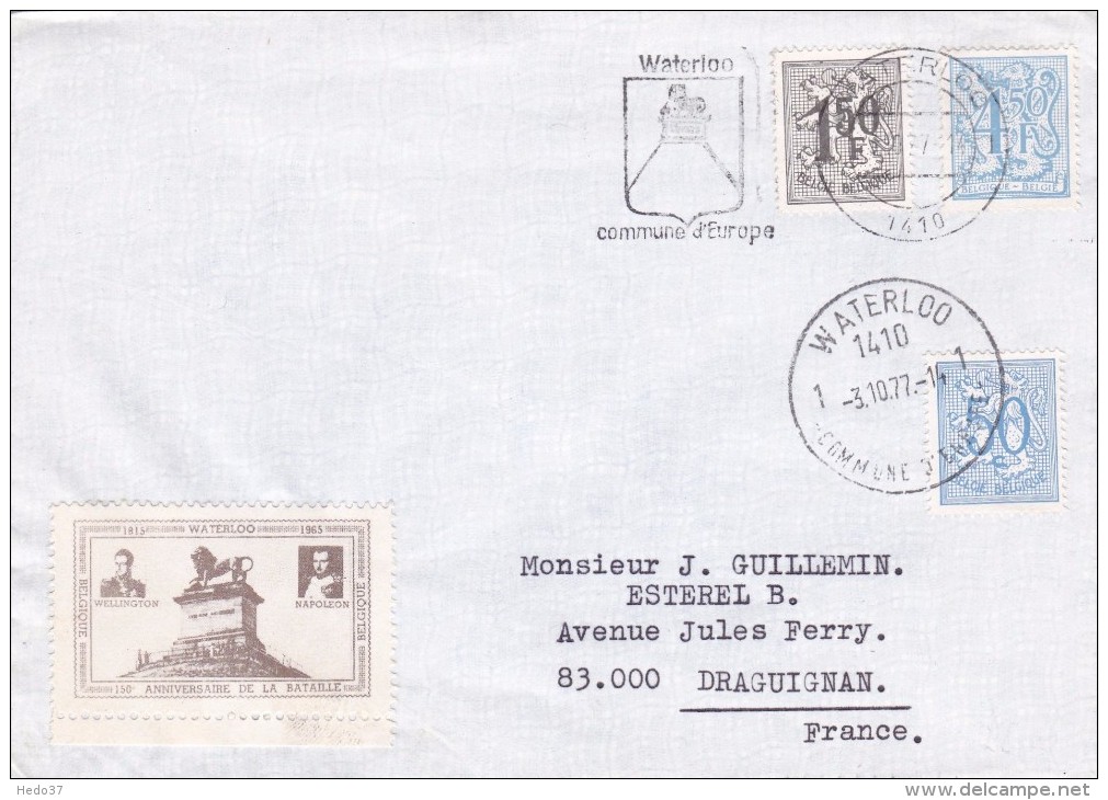 Vignette Napoléon Waterloo Sur Lettre - Napoleon