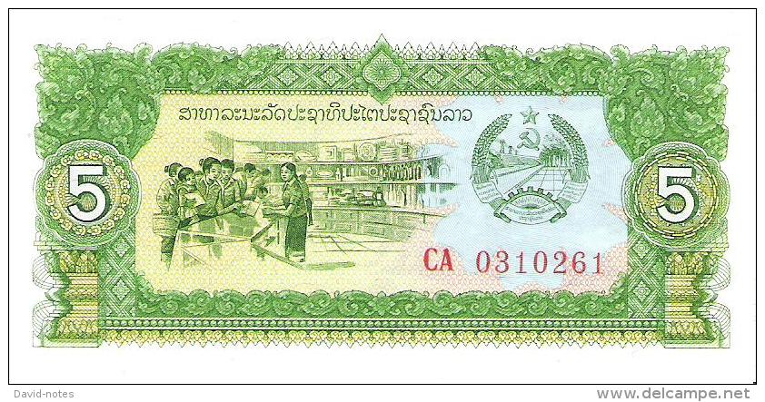 Laos - Pick 26 - 5 Kip 1979 - Unc - Laos