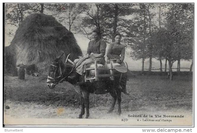 CPA Normandie Coiffe Costume Circulé Métier Lait Ane - Haute-Normandie