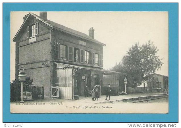 CPA - Chemin De Fer Cheminots La Gare BARLIN 62 - Barlin