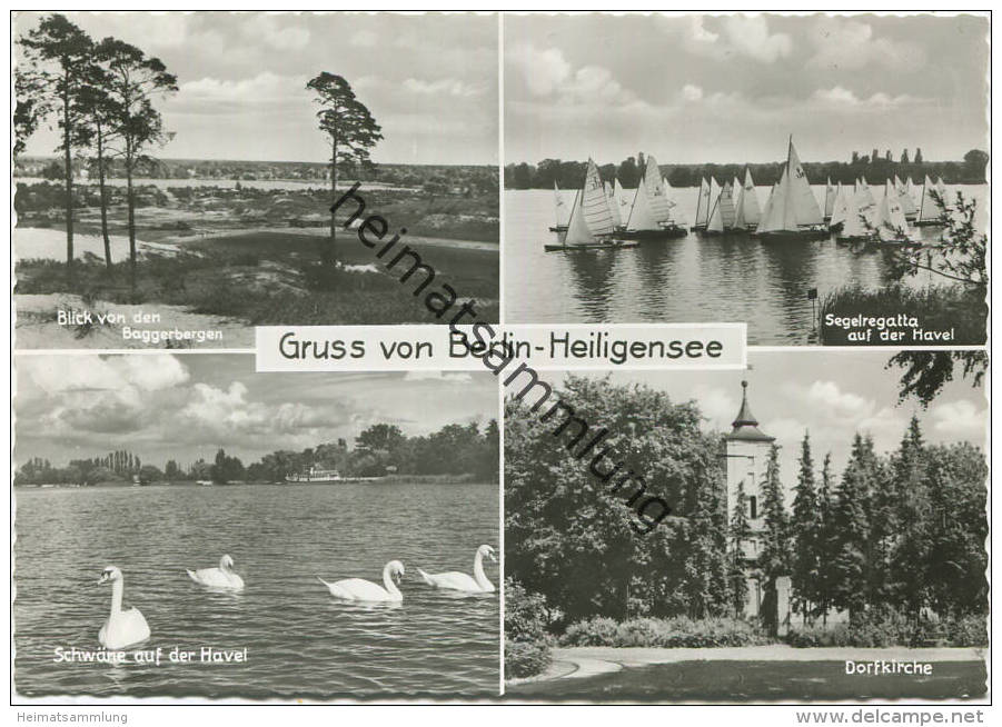 Berlin - Heiligensee - Havel - Dorfkirche - Regatta - Blick Von Den Baggerbergen - Foto-AK Großformat - Verlag Foto-Hübn - Reinickendorf