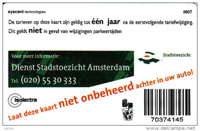 Transport Carte, Parking Carte Amsterdam 100 €, Netherlands, Chip, Auto, Voiture,.. - Moteurs