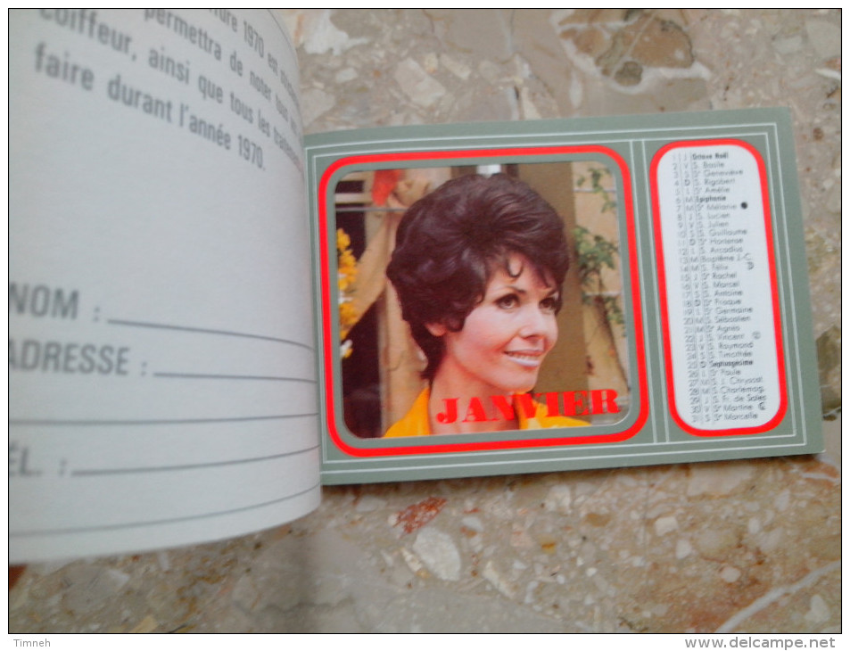 Calendrier Vintage COIFFURE PIERRE SAINT OUEN 1970 - 11cmx7cm - Visage Coiffure Dame - 55 Avenue Du Capitaine Glaner - Petit Format : 1961-70