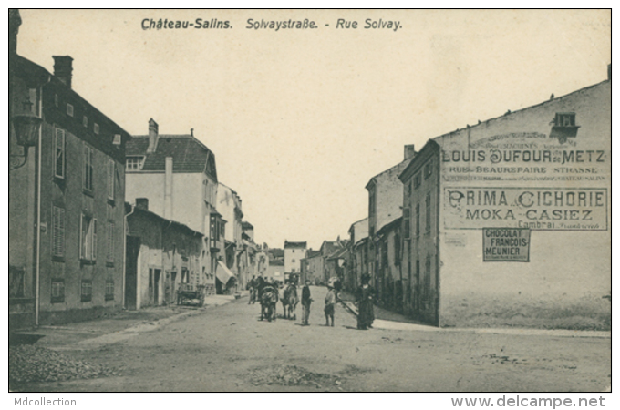 57 CHATEAU SALINS / Rue Solvay / CARTE RARE - Chateau Salins