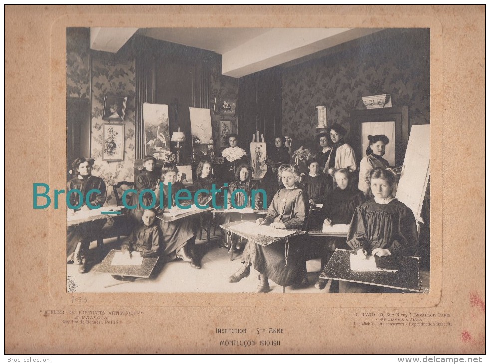 Montluçon, Institution Sainte-Anne, Cours De Dessin Et Peinture, 1910 - 1911, Grande Photo, Photographe J. David - Lieux