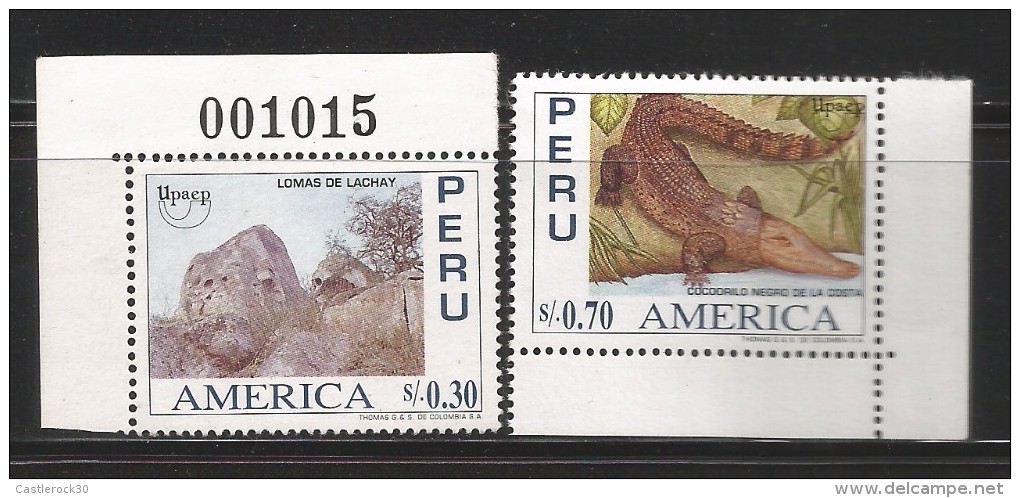 E)1996 PERU, AMERICA ISSUE, ROCK FORMATIONS OF LACHAY, COASTAL BLACK CROCODILE, 1137, 1138, A494, COMPLET  SET OF 2, MNH - Peru