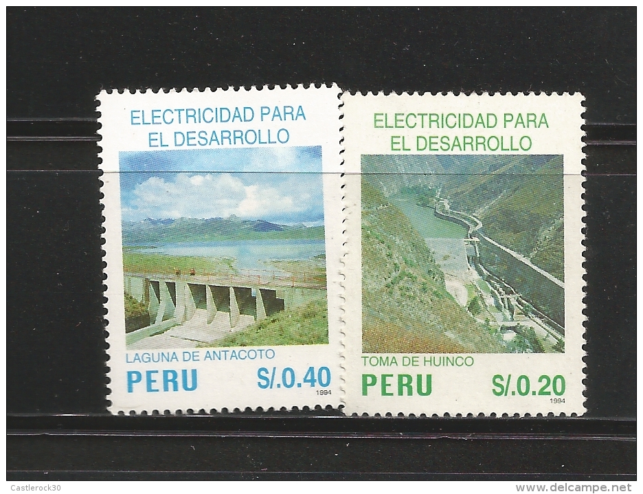 E)1995 PERU, ELECTRICITY FOR DEVELOPMENT, TAKING HUINCO, ANTACOTO LAKE, 1130, 1131, A490, COMPLETE SET,  MNH - Peru