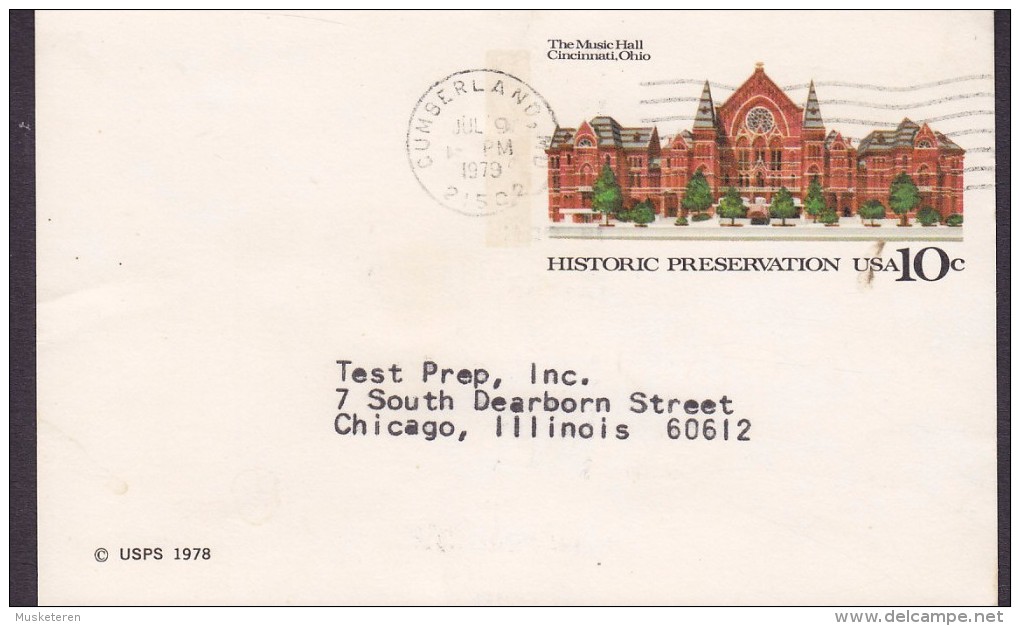 United States Postal Stationery Ganzsache Entier CUMSERLAND 1979 The Music Hall Cincinnati, Ohio Historic Preservation - 1961-80