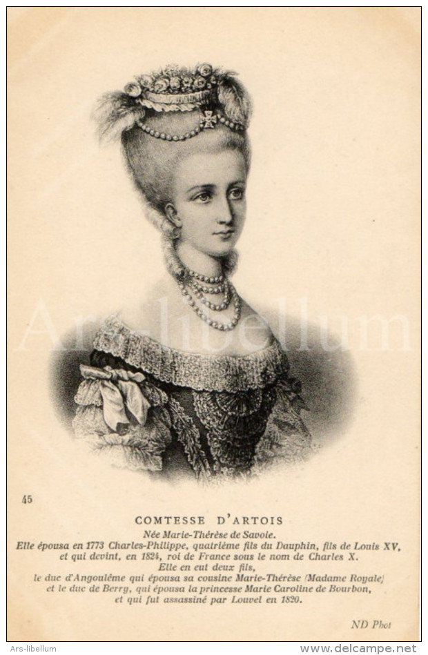 Postcard / CP / Postkaart / Marie-Thérèse De Savoie (1756-1805) / Roi Charles X - Historical Famous People