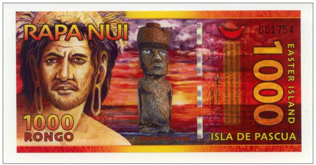 ILE DE PAQUES : 1000 Rongo 2011 (unc) - Rapa Nui