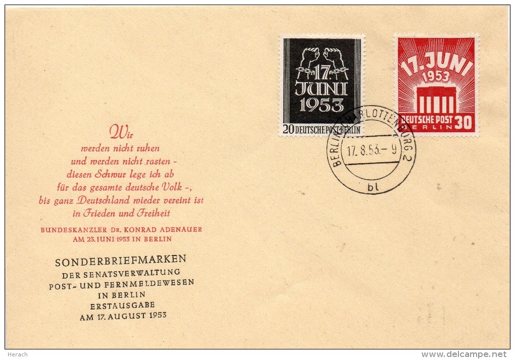 Allemagne Berlin Lettre De 1953 - Lettres & Documents