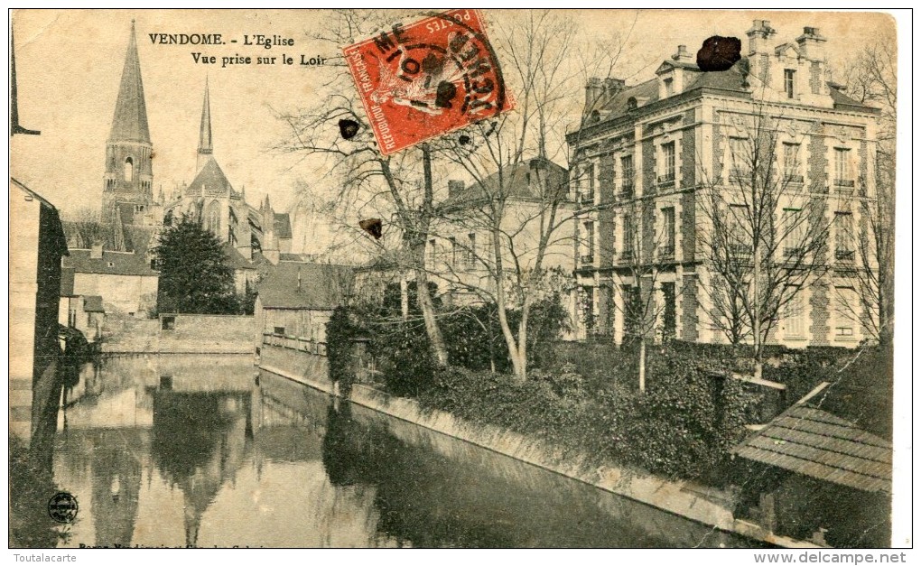 CPA 41  VENDOME L EGLISE VUE PRISE SUR LE LOIR 1910 - Vendome