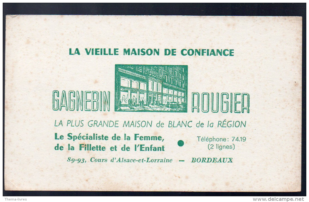 Buvard GAGNEBIEN ROUGIER (vêtements, Linge) Bordeaux (PPP3238) - G