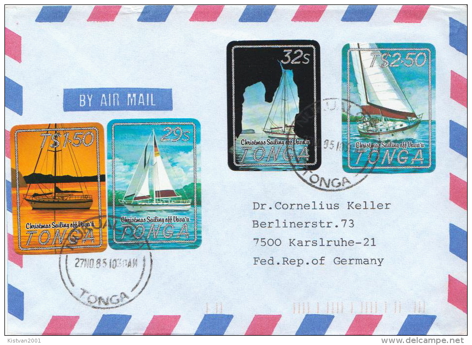 Postal History Cover: Superb Tonga Cover With Sailing Set - Sailing